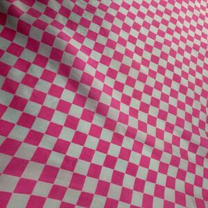 Vintage Ray Strauss Inspired by MGM Grand Prix Silk Checkerboard Scarf Pink Blue